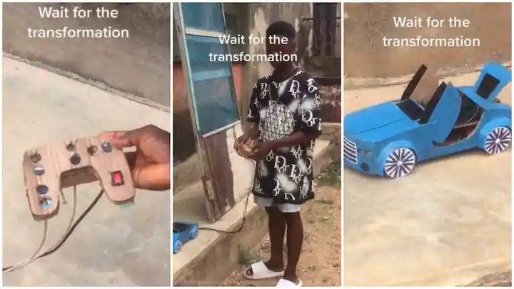 Exceptional Skill- Talented Youth Constructs Cardboard Car, TikTok Video Goes Viral