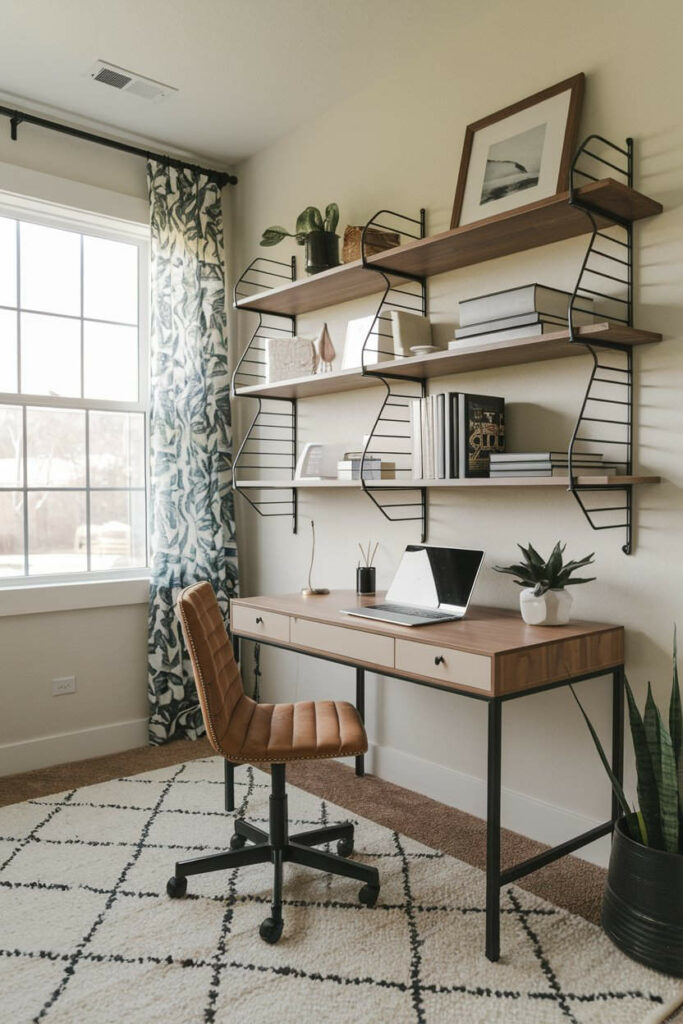 13. Contemporary Corkboard Bedroom Office Design