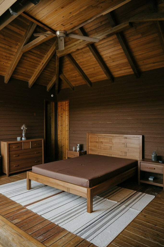 5. All-Wood Tone Bedroom