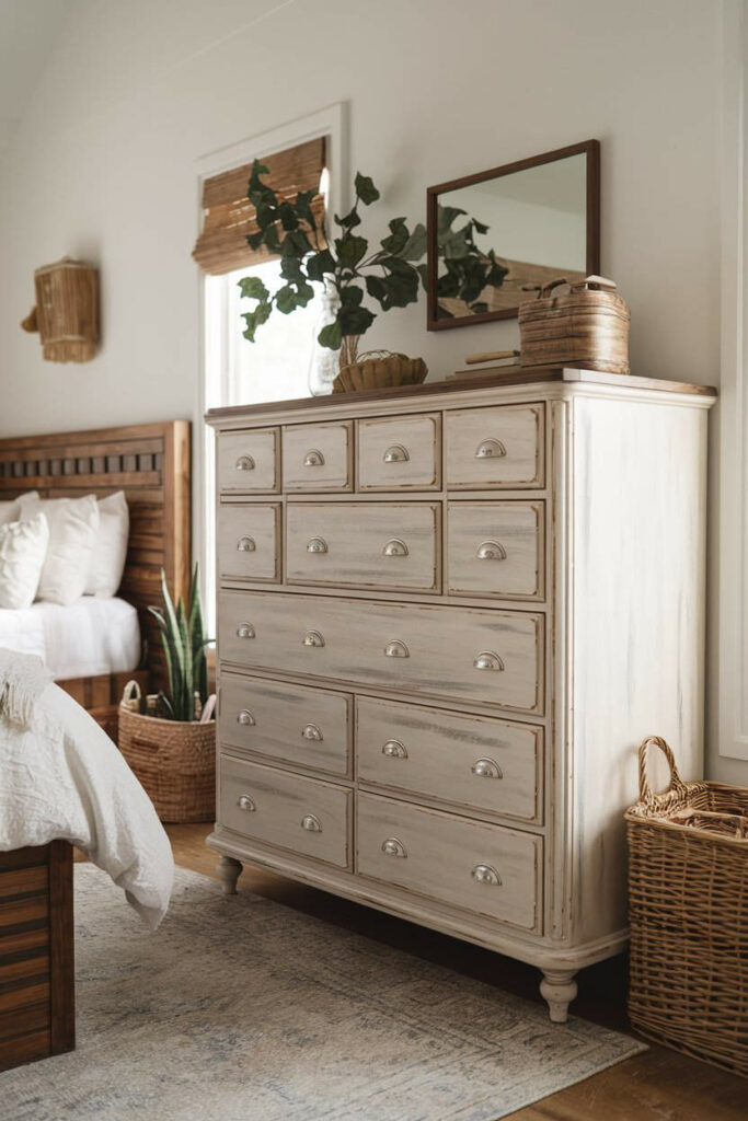 5. Farmhouse Chic Bedroom Dresser