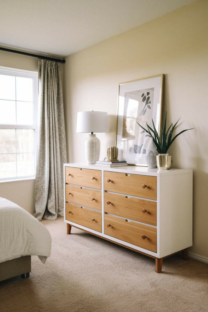 7. Two-Tone Bedroom Dresser