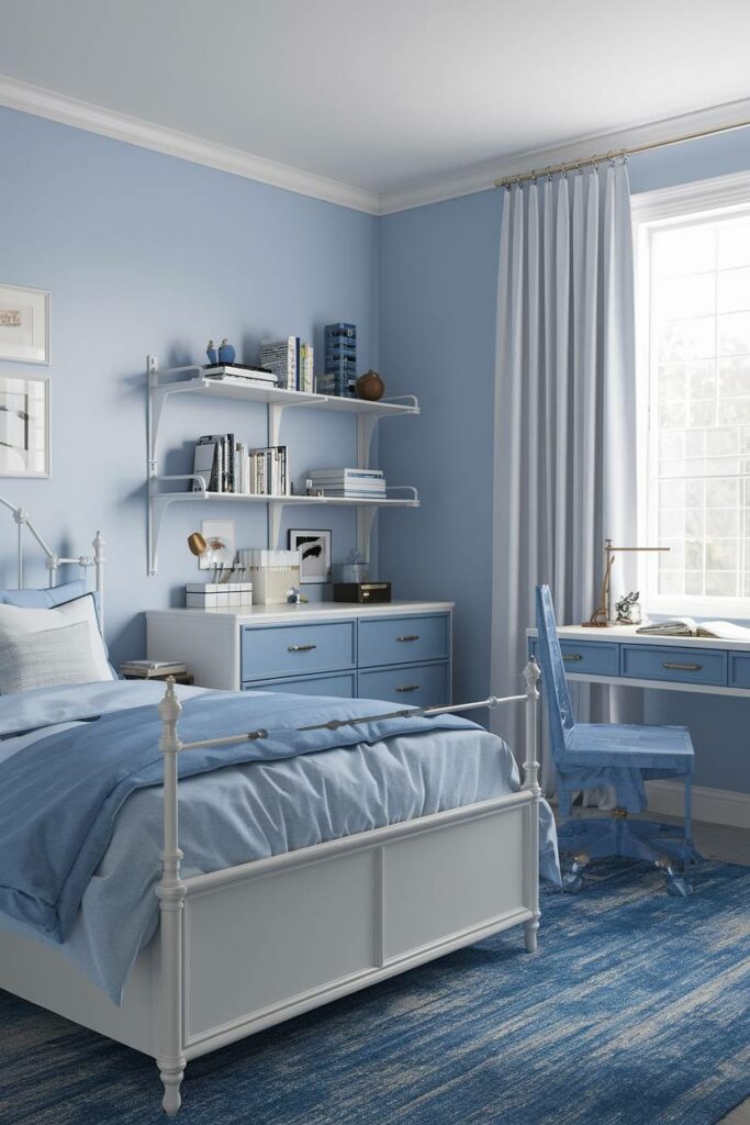 1. Classic Blue Comfort Blue Bedroom Design