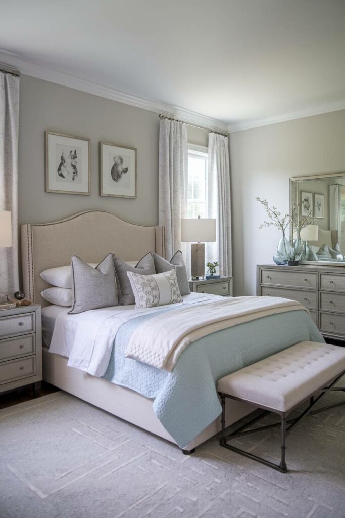 1. Classic Elegance Transitional Bedroom Design Ideas