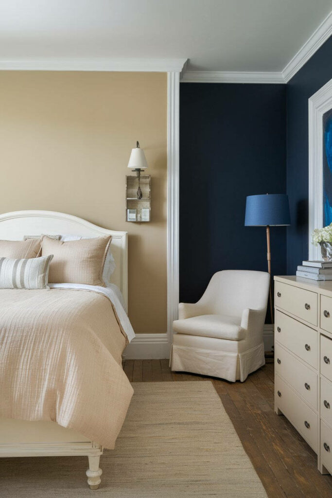 11. Dark Blue Accent Cape Cod Bedroom