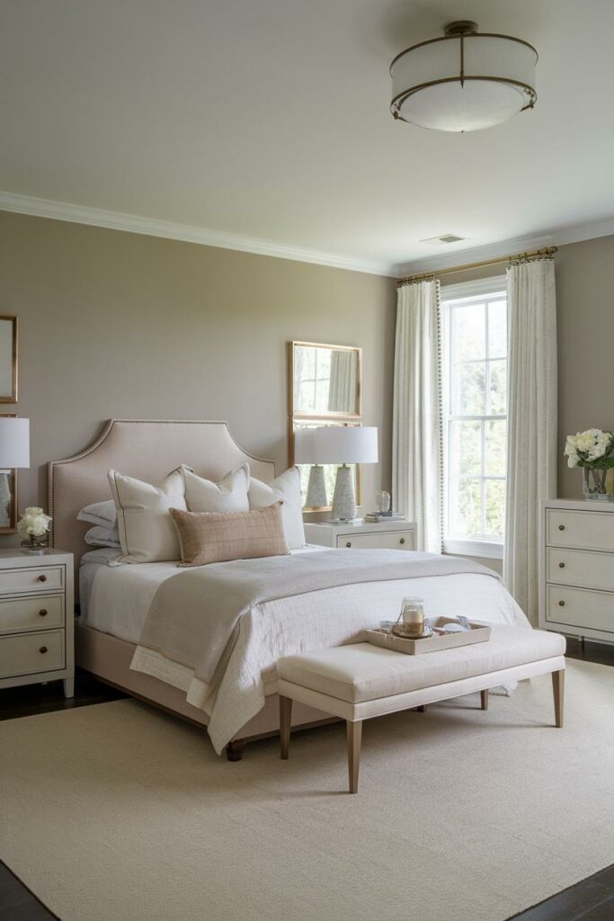 11. Soft and Cozy Transitional Bedroom Design