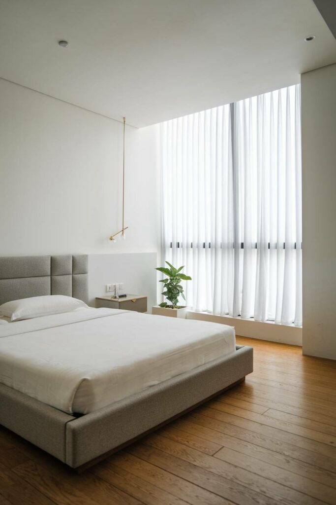 13. Queen-Size Bed Minimalist Modern Bedroom Design