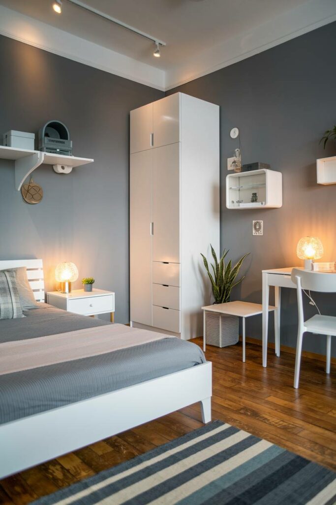 16. Light Gray Walls Modern Bedroom Design