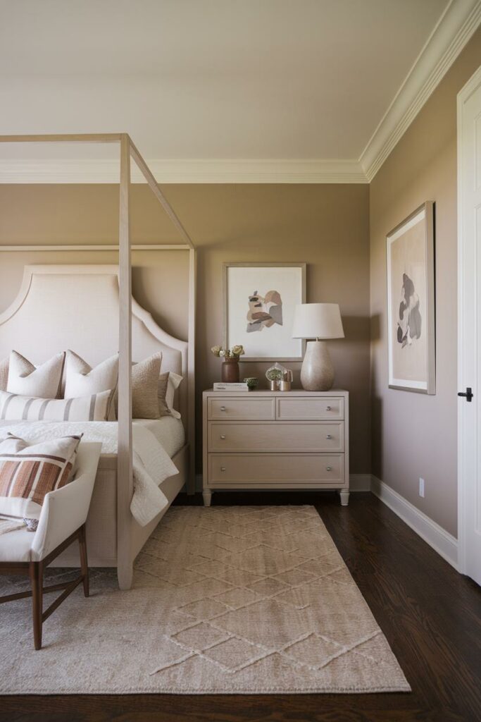 18. Cozy Ambiance Transitional Bedroom Design