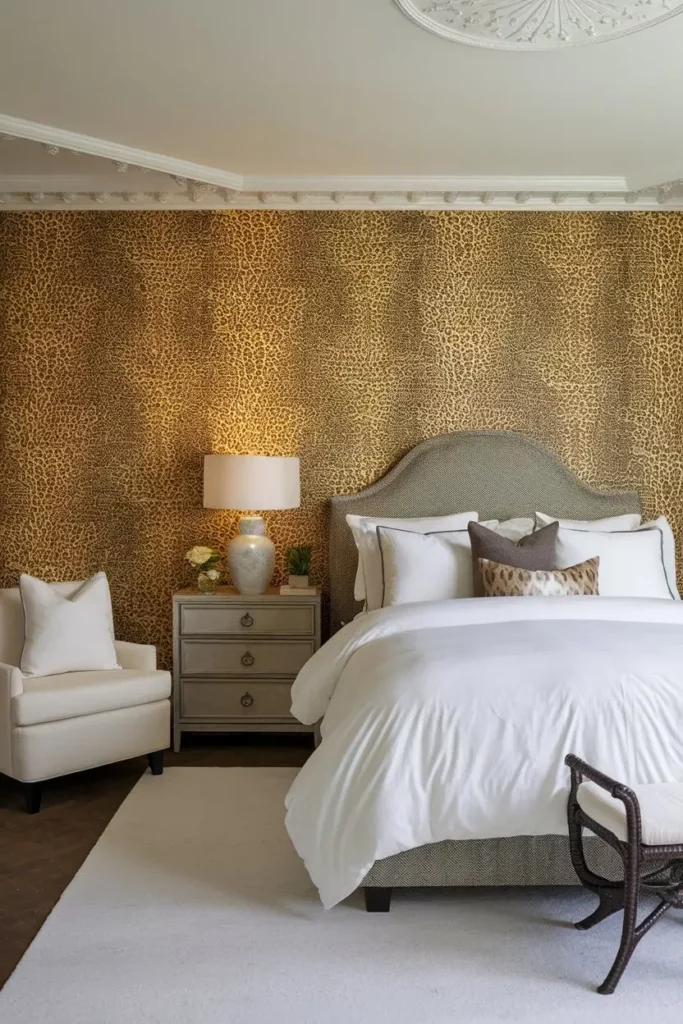 19. Leopard Accent Elegance Bedroom Design