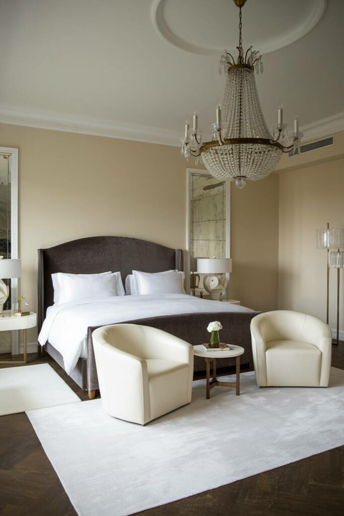 19. Seating Area and Floor Lamps Luxury Bedroom Design