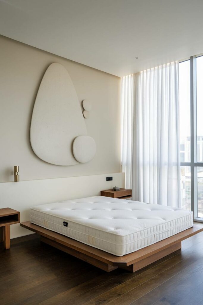 2. Geometric Art Modern Bedroom Design