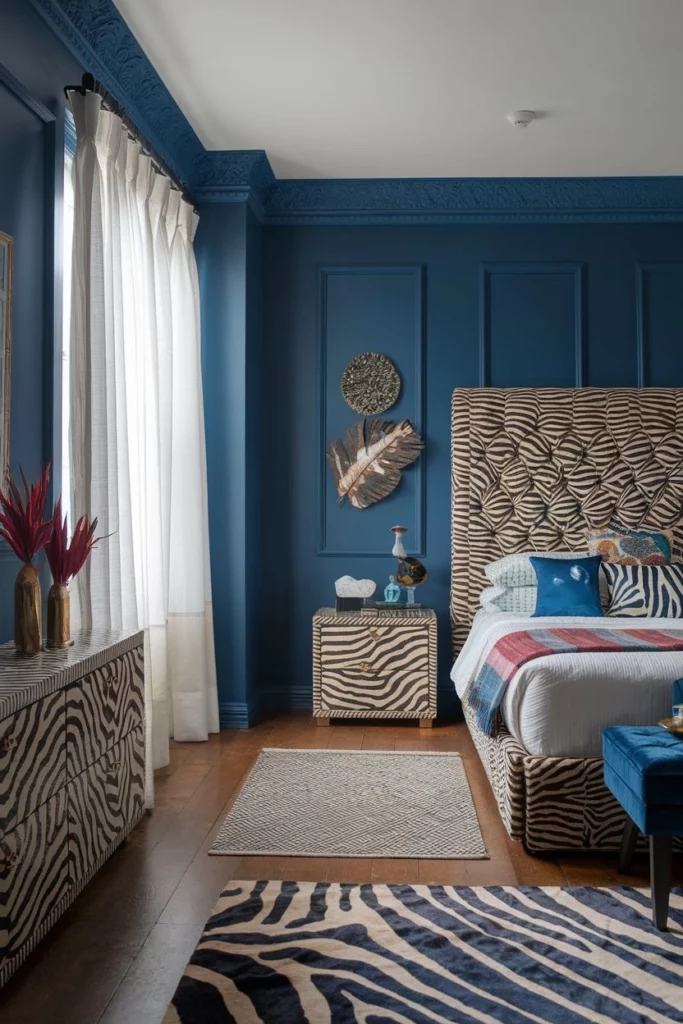 20. Vibrant Zebra Charm Bedroom Design