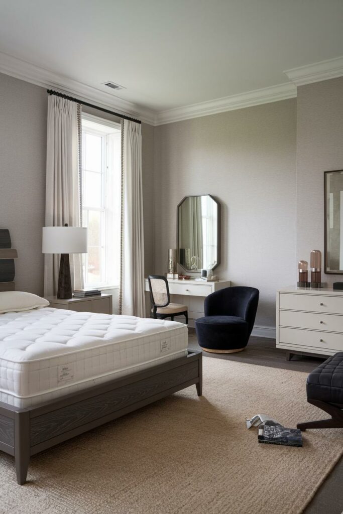 5. Neutral Haven Transitional Bedroom Design