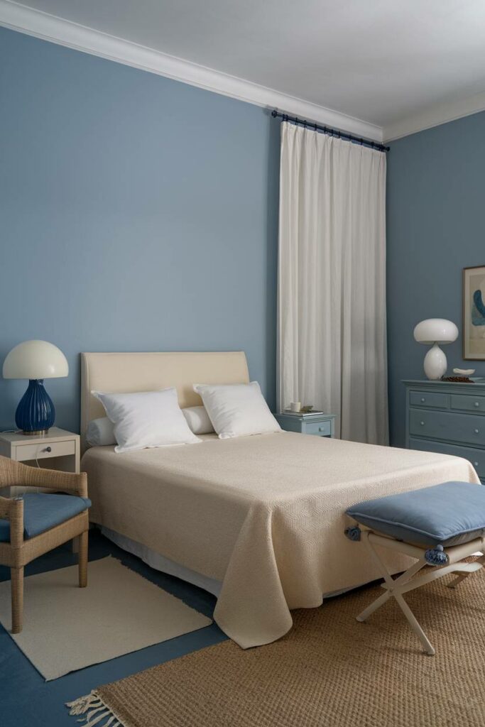 6. Soft Blue and Beige Serenity Blue Bedroom Design Ideas