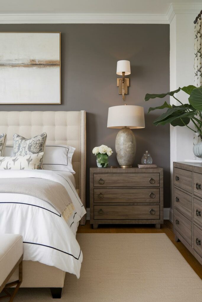 8. Artistic Touch Transitional Bedroom Design