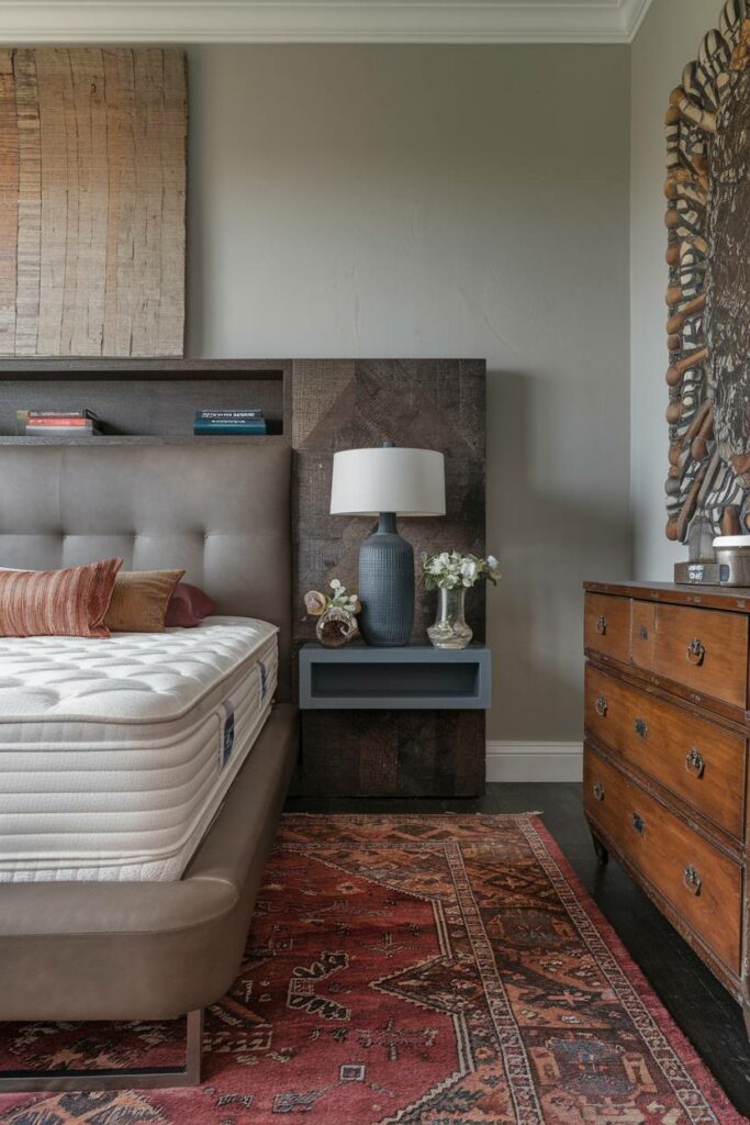 9. Modern and Vintage Fusion Eclectic Bedroom Design