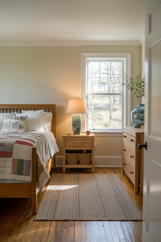 9. Nature-Inspired Cape Cod Bedroom