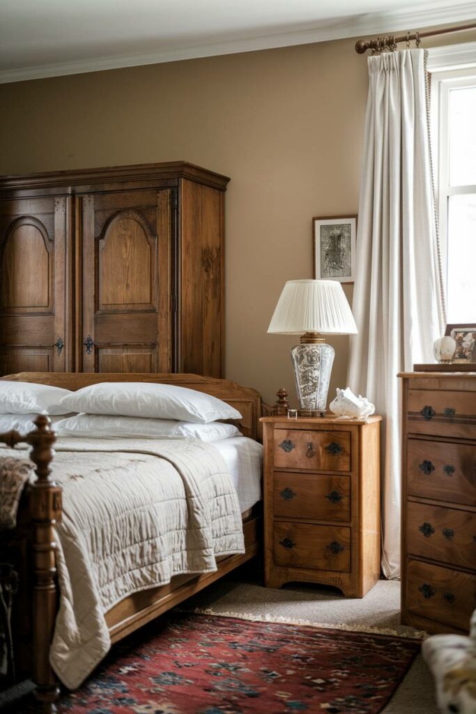 1. Classic Wooden Furniture Traditional Bedroom Design Ideas