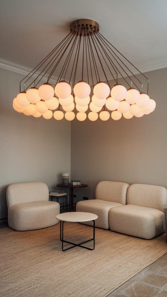 1. Modern Round Bulb Ceiling Lamp - Living Room Ceiling Lamp Ideas