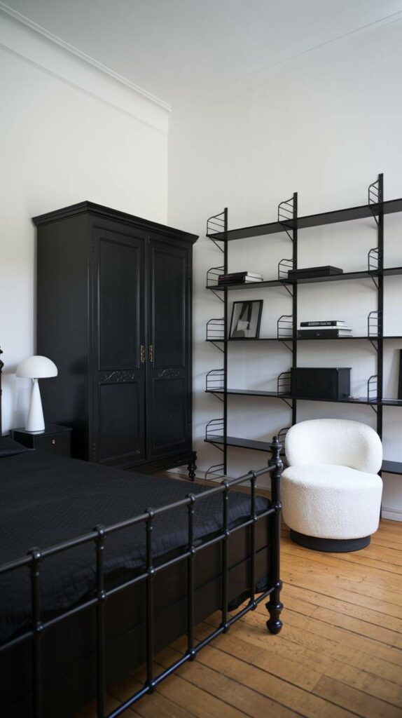 1. Monochrome Minimalist Black Bedroom Design Ideas