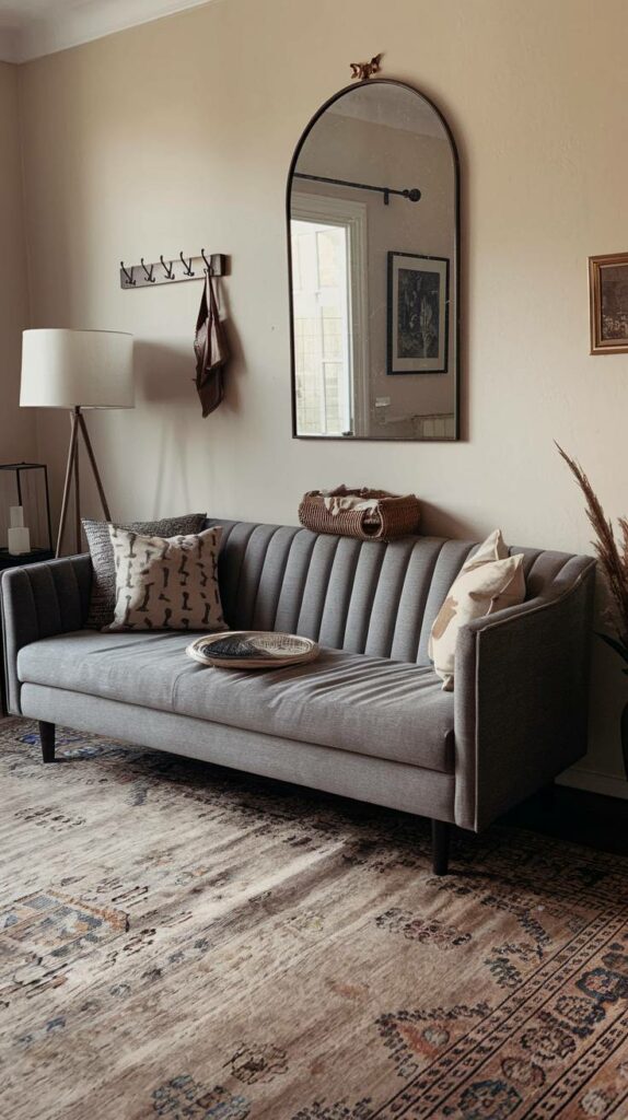 10. Mirror Magic Grey Settee Living Room