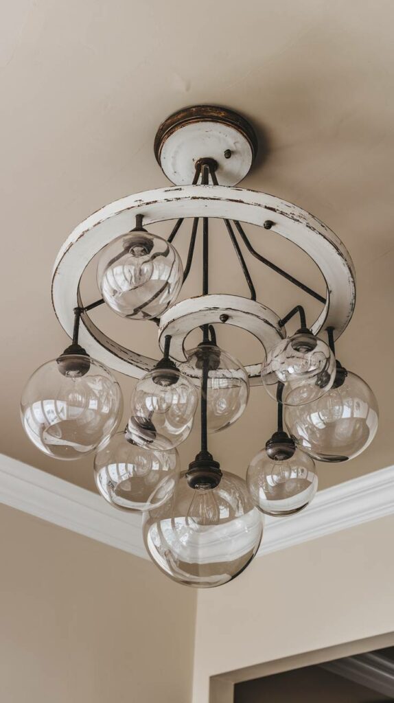 10. Spiral Glass Globe Ceiling Lamp