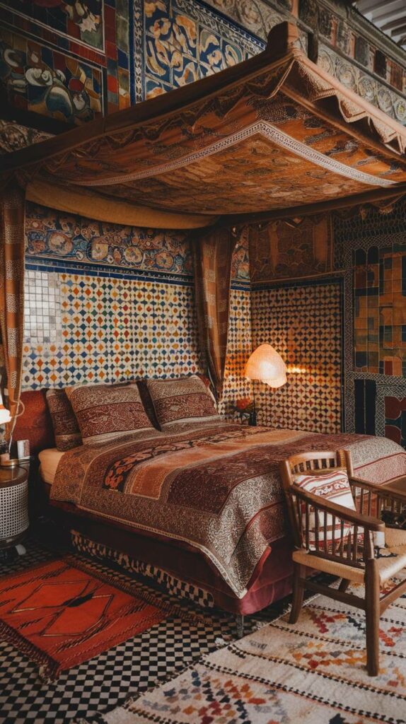 13. Cozy Atmosphere Moroccan Bedroom