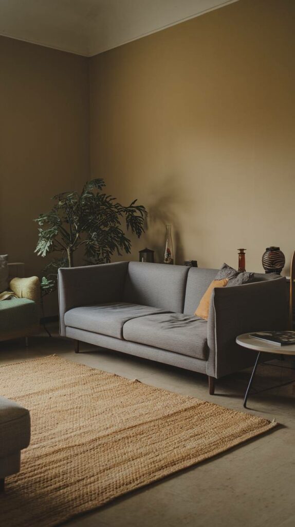 13. Muted Yellow Magic Grey Settee Living Room