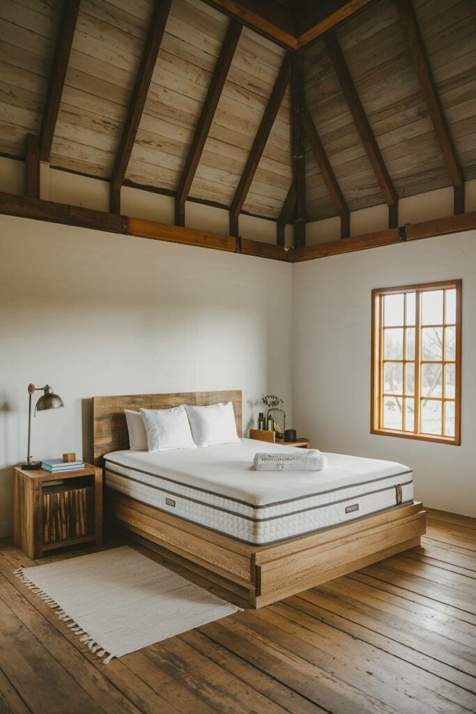 13. Wooden Bars Window Farmhouse Bedroom