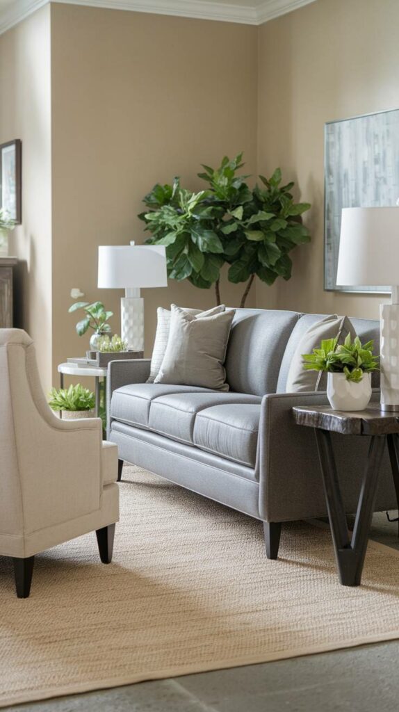 15. Classic Comfort Grey Settee Living Room