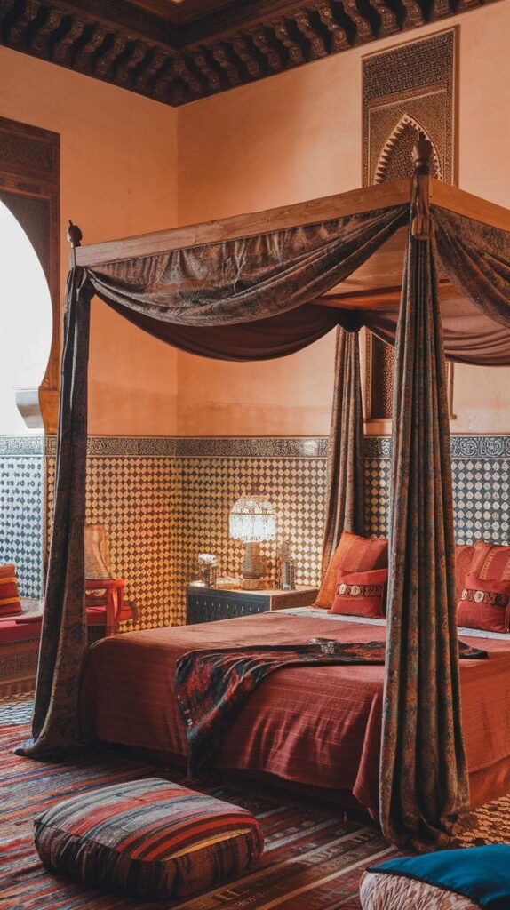 15. Intricate Details Rich Moroccan Bedroom