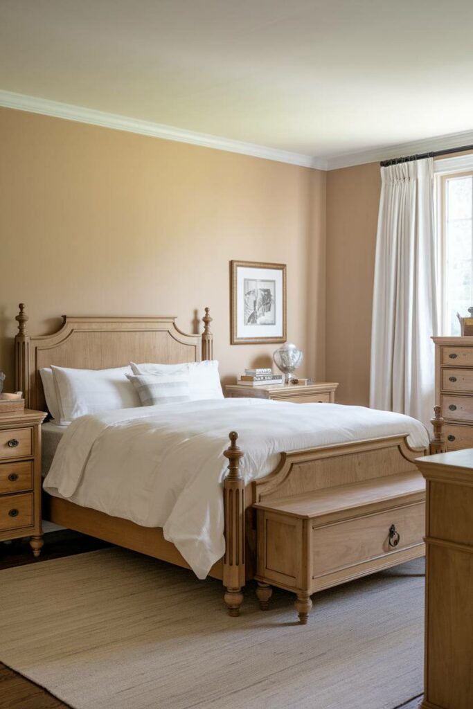 19. Light Brown Furniture Traditional Bedroom Design