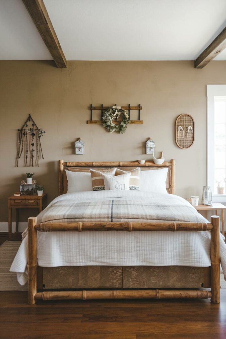 20 Gorgeous Farmhouse Bedroom Design Ideas