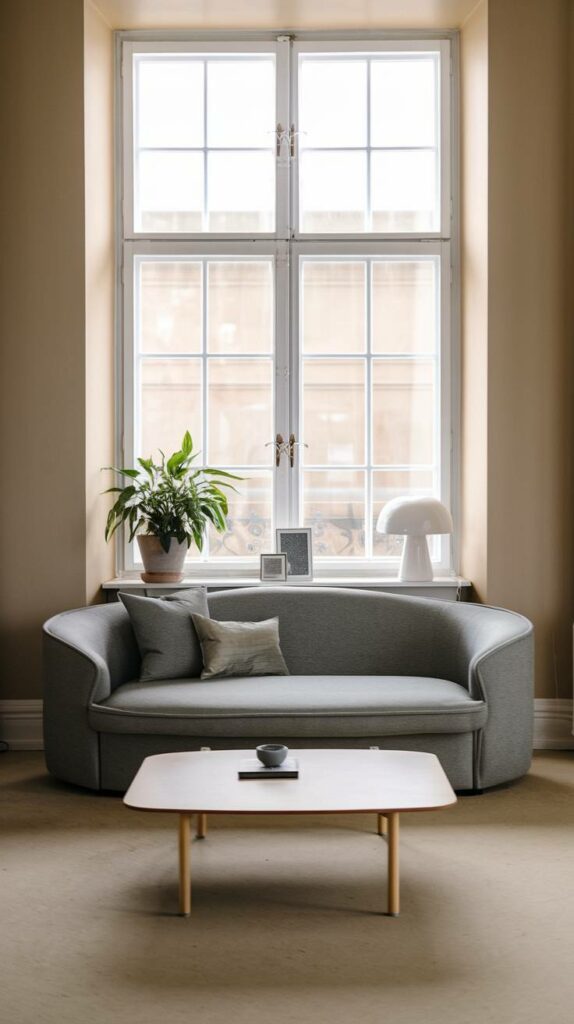 19. Window Wonder Grey Settee Living Room