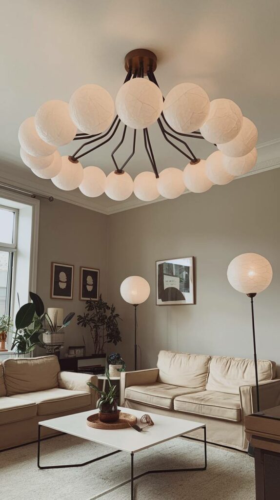 2. Puffy Sphere Ceiling Lamp