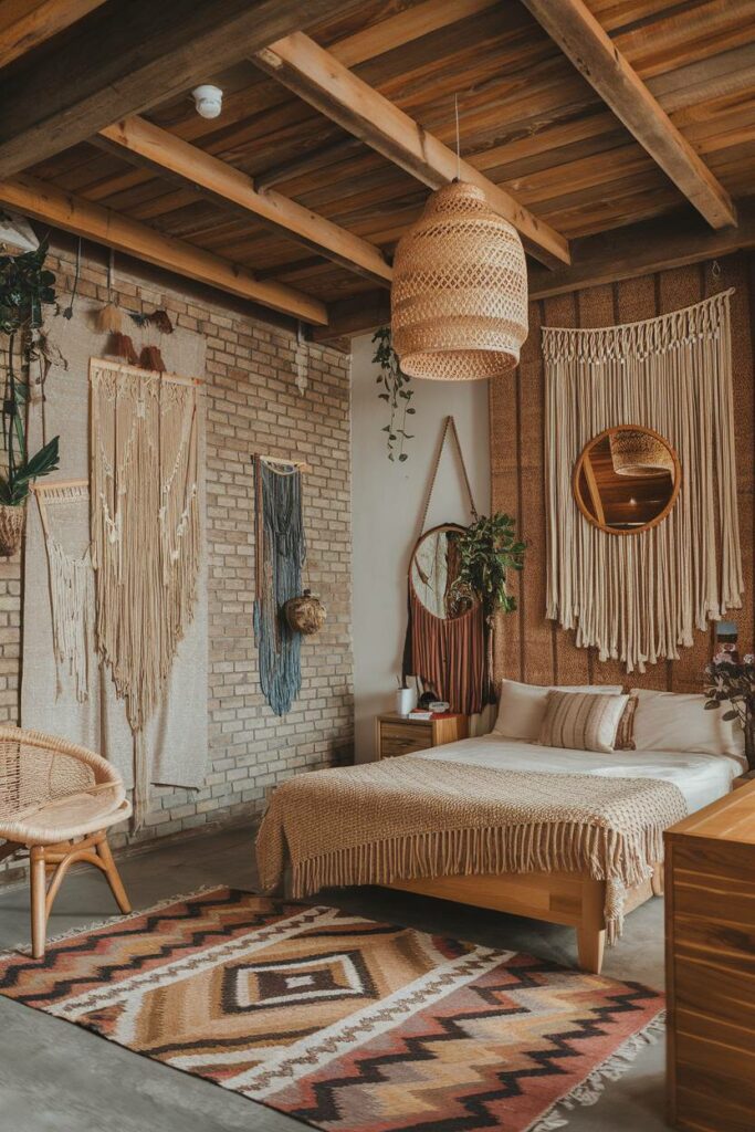 2. Rustic Vibe Bohemian Bedroom