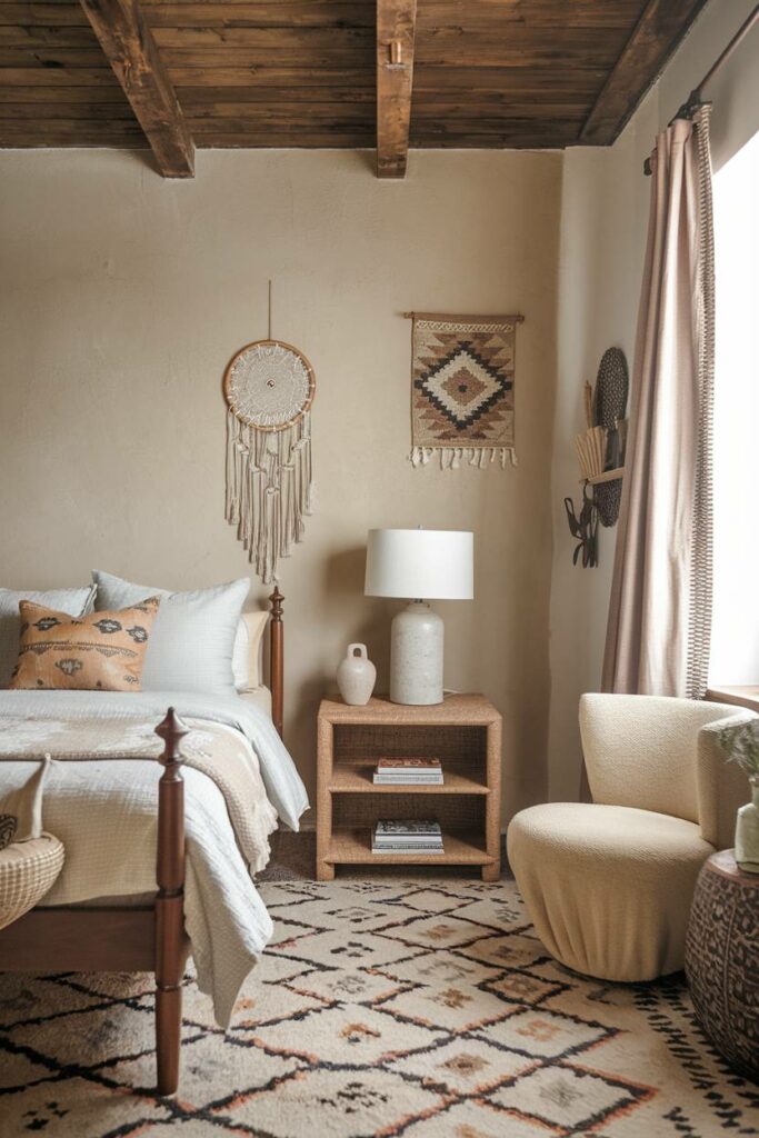 3. Vintage Touch Bohemian Bedroom