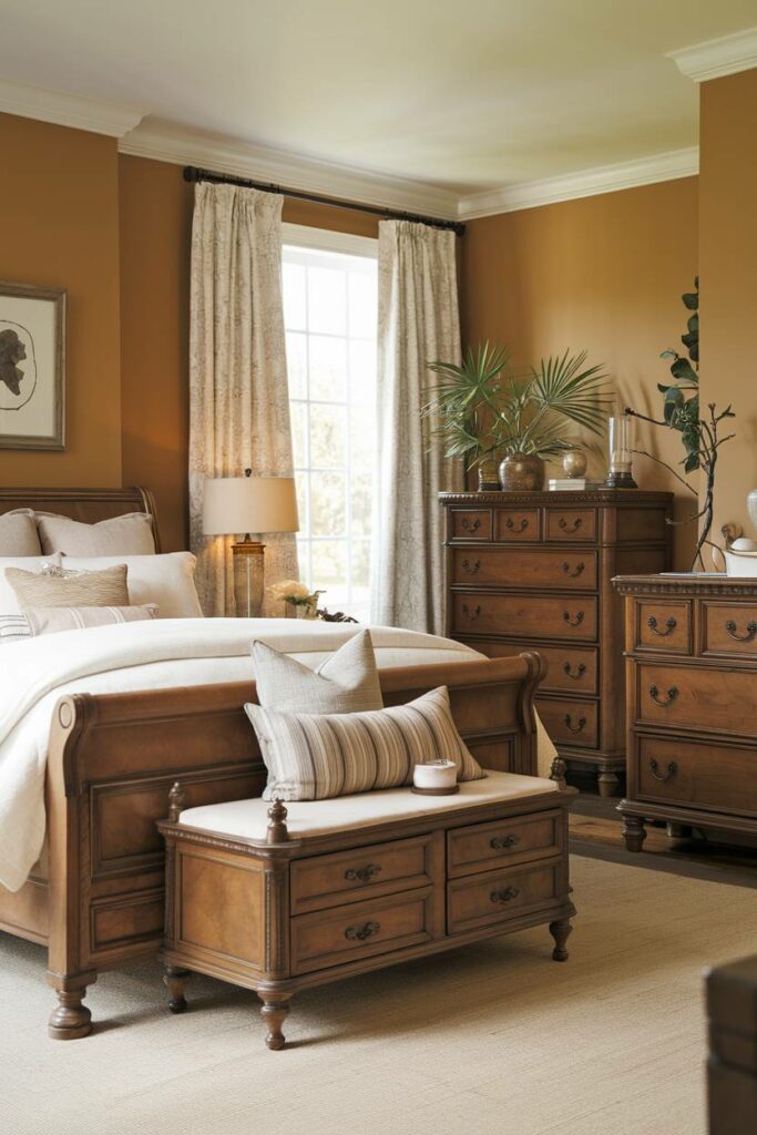 3. Warm Beige Haven Traditional Bedroom Design