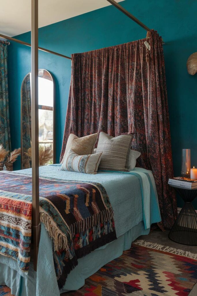 4. Canopy Bed Bohemian Bedroom