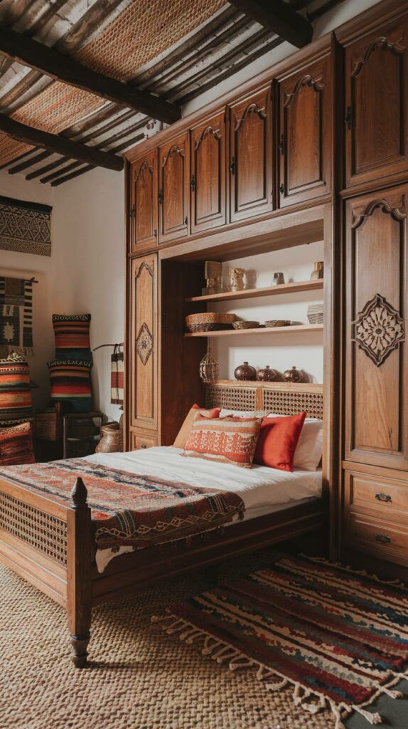 5. Rustic Wooden Moroccan Bedroom