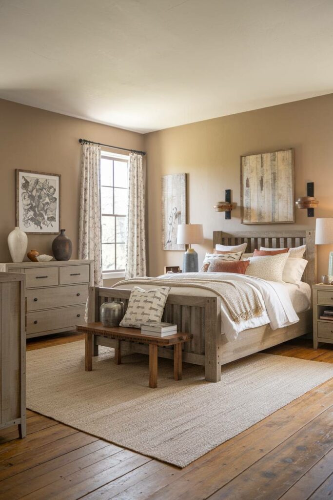 5. Simple Rustic Farmhouse Bedroom