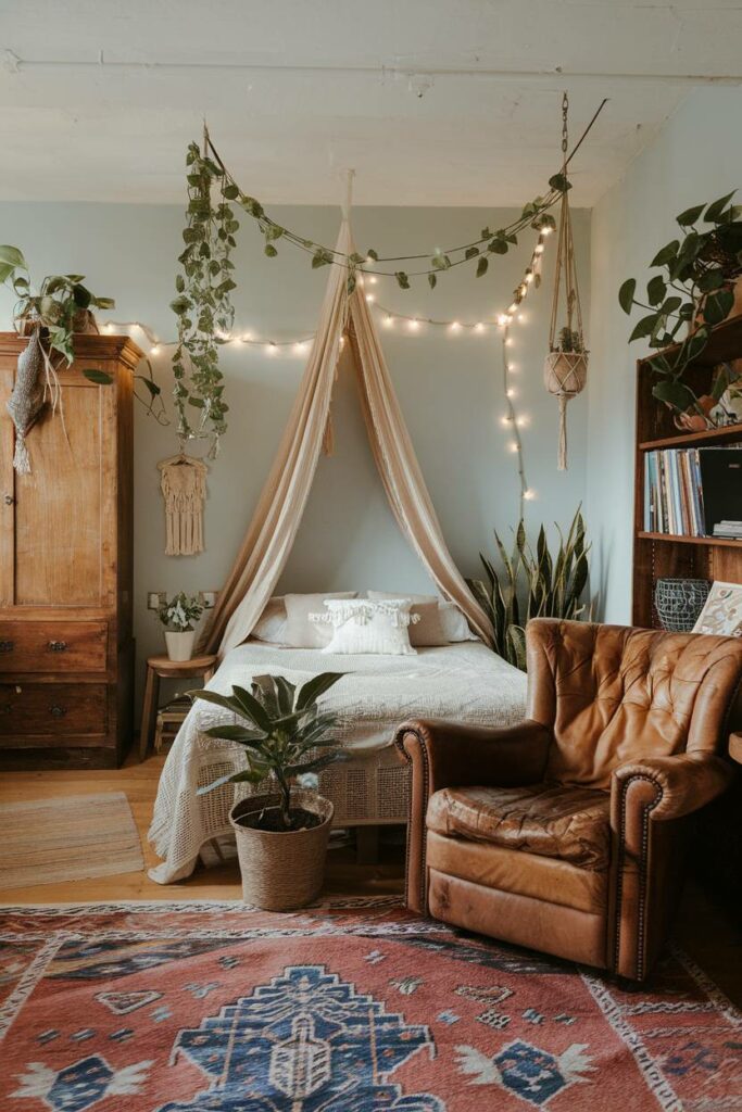 6. Vintage Rug Bohemian Bedroom