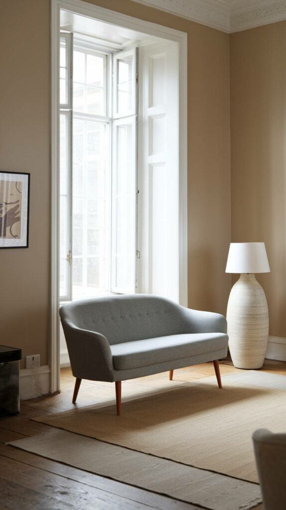 7. Rustic Charm Grey Settee Living Room