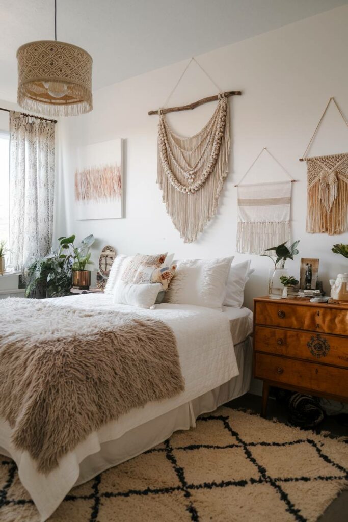 8. Mixed Patterns Bohemian Bedroom