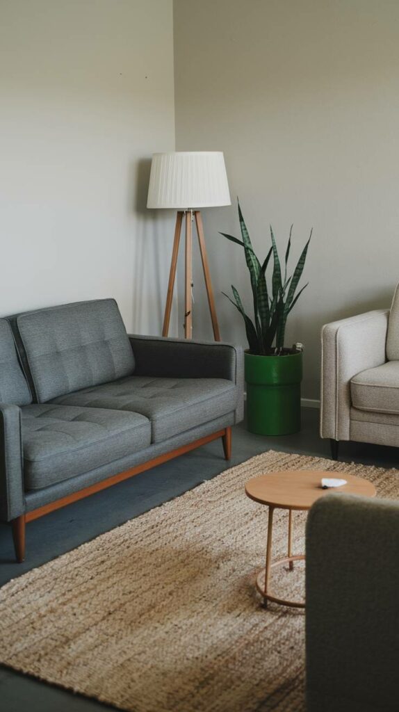 9. Light and Airy Grey Settee Living Room